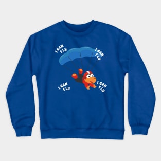 Vector illustration of a cute skydiver. Crewneck Sweatshirt